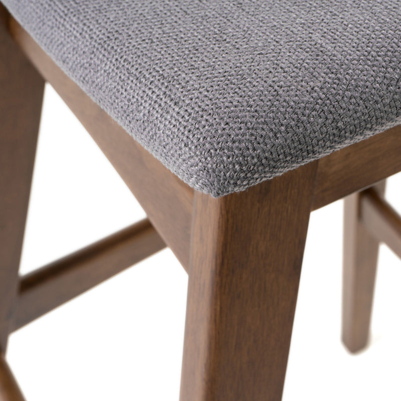 Mid Century Modern Bar Stool Set With Upholstered Seating by HouseOfZazla