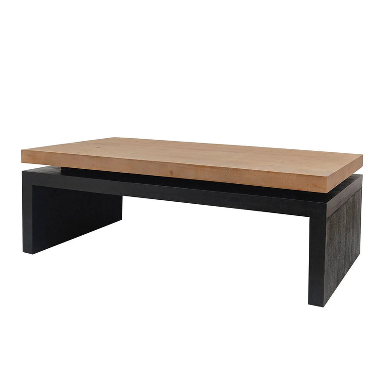 Coffee Table Rectangular Center Table For Living Room - Black / Natural / Multi / Natural Multi / Natural Wood / Natural Wood Wash by Unique Piece Furniture