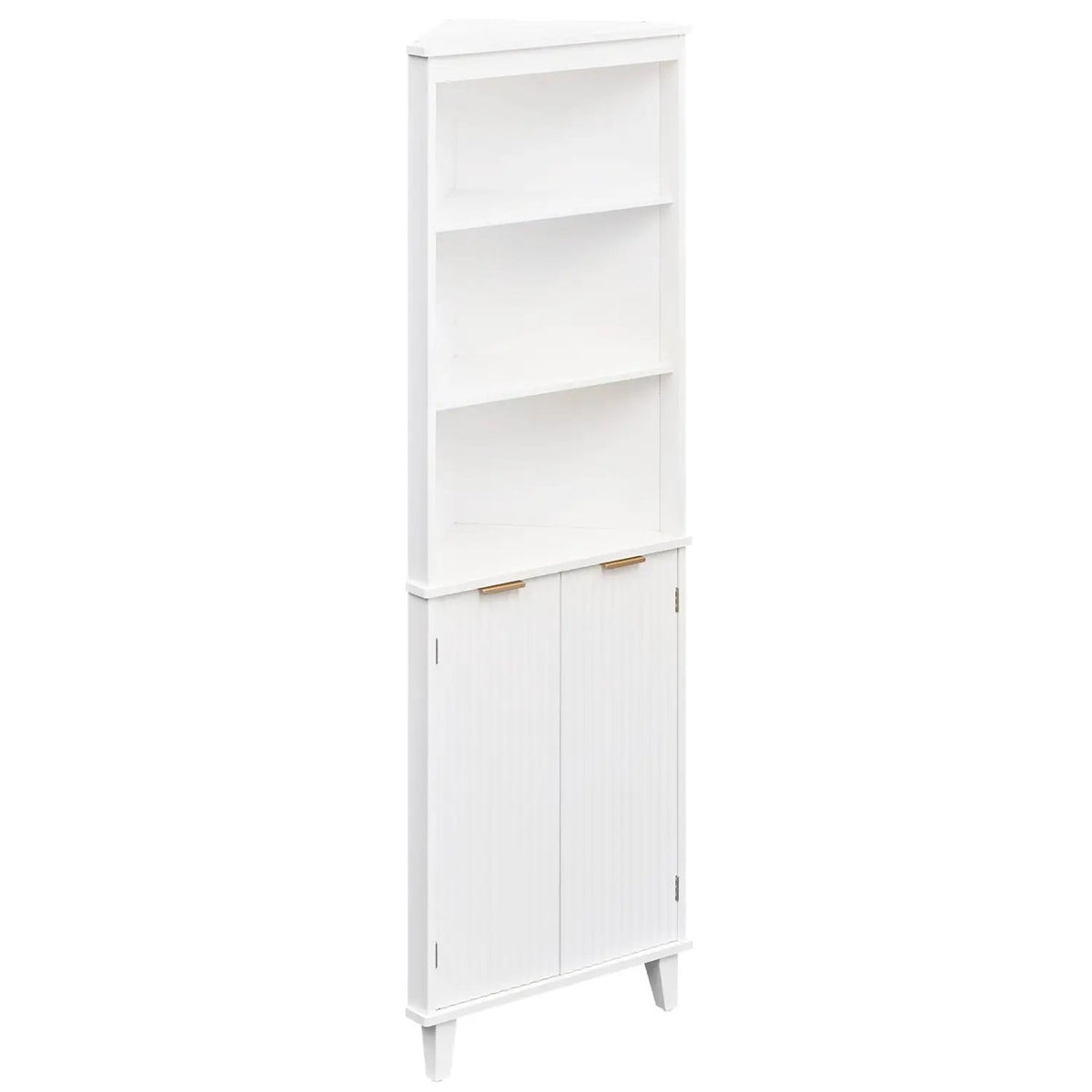 68 Inch Tall Bathroom Floor Storage Cabinet with Fluted Doors, photo 8 of 16