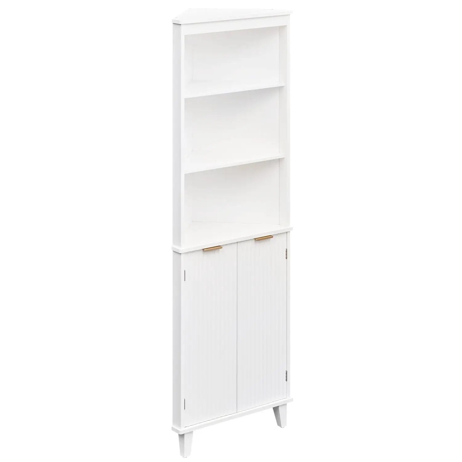 68 Inch Tall Bathroom Floor Storage Cabinet with Fluted Doors by DirectDeals