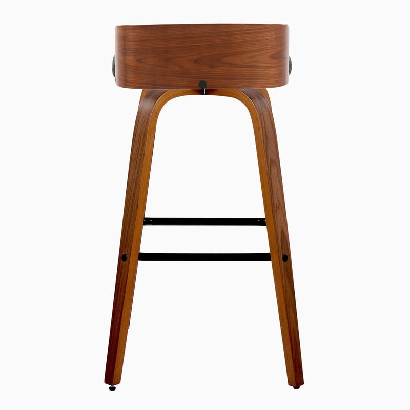 Maya - Mid Century Modern Fixed Height Barstool With Swivel And Square Footrest (Set of 2) by HouseOfZazla