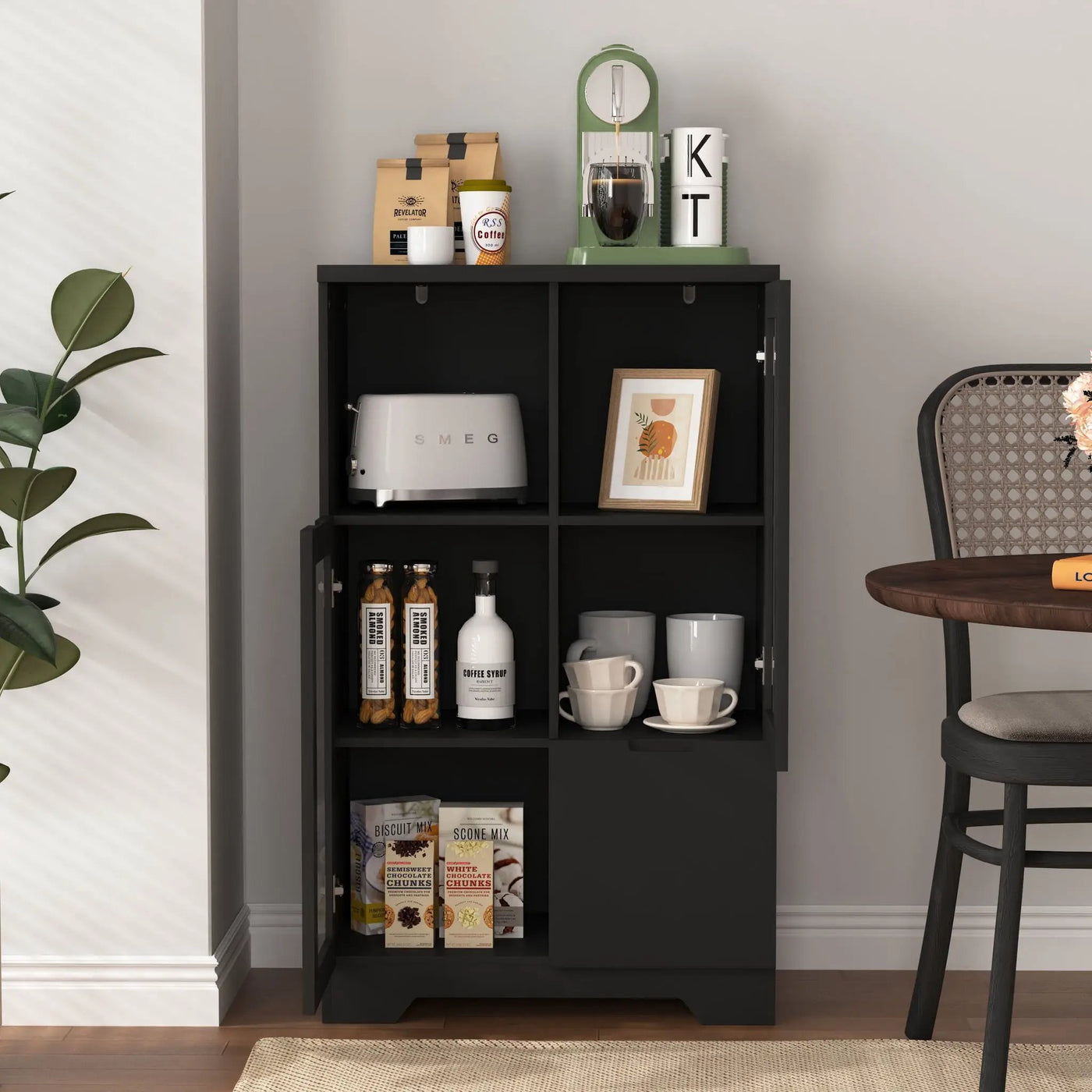 Modern Cabinet With Glass Doors And Drawer by Unique Piece Furniture