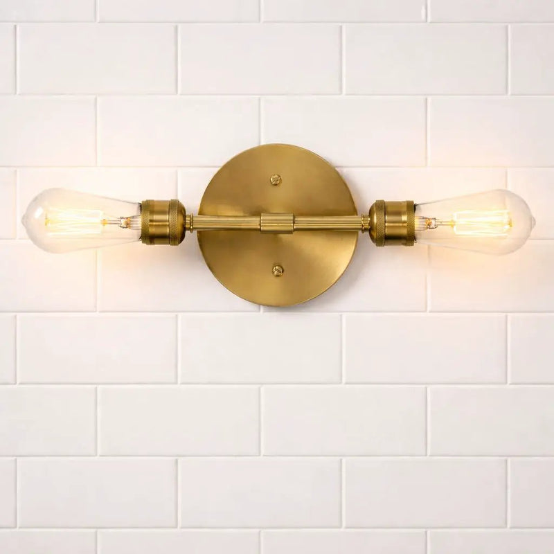 Reverie - Double Lights Bathroom Wall Sconce Over Mirror - Clear / Gold by Unique Piece Furniture