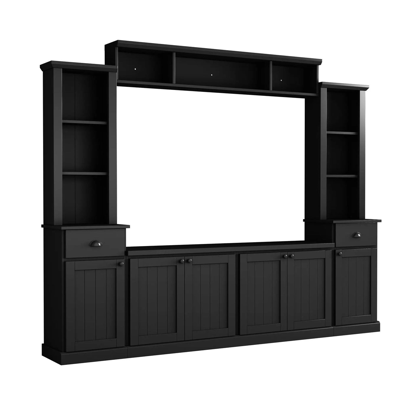 Minimalist Entertainment Wall Unit Set With Bridge For TVs Up To 75" by Unique Piece Furniture