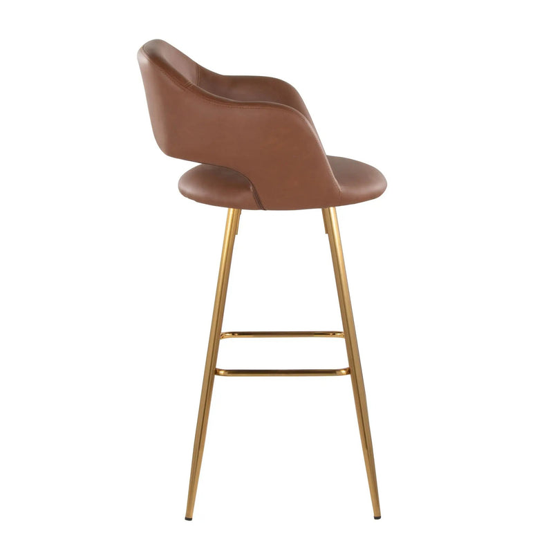Margarite - Contemporary Fixed Height Barstool With Footrest (Set of 2) With Square by Unique Piece Furniture