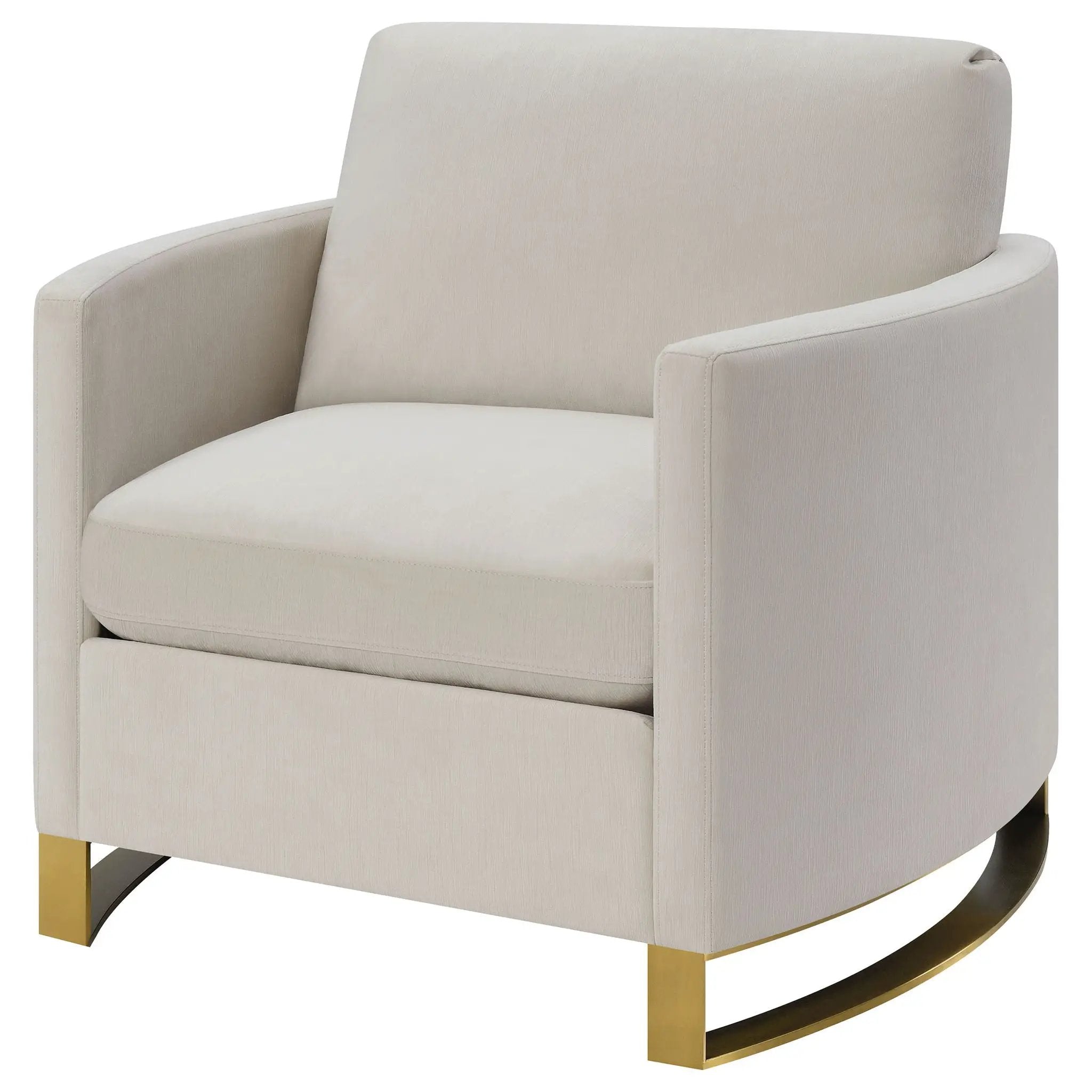 Rufo - Upholstered Curved Track Arm Chair - Beige by HouseOfZazla
