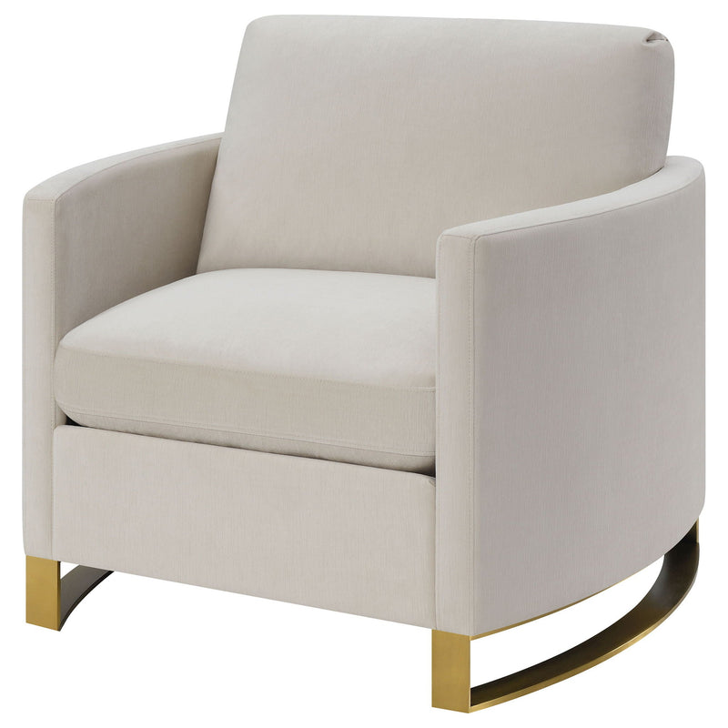 Rufo - Upholstered Curved Track Arm Chair - Beige by HouseOfZazla