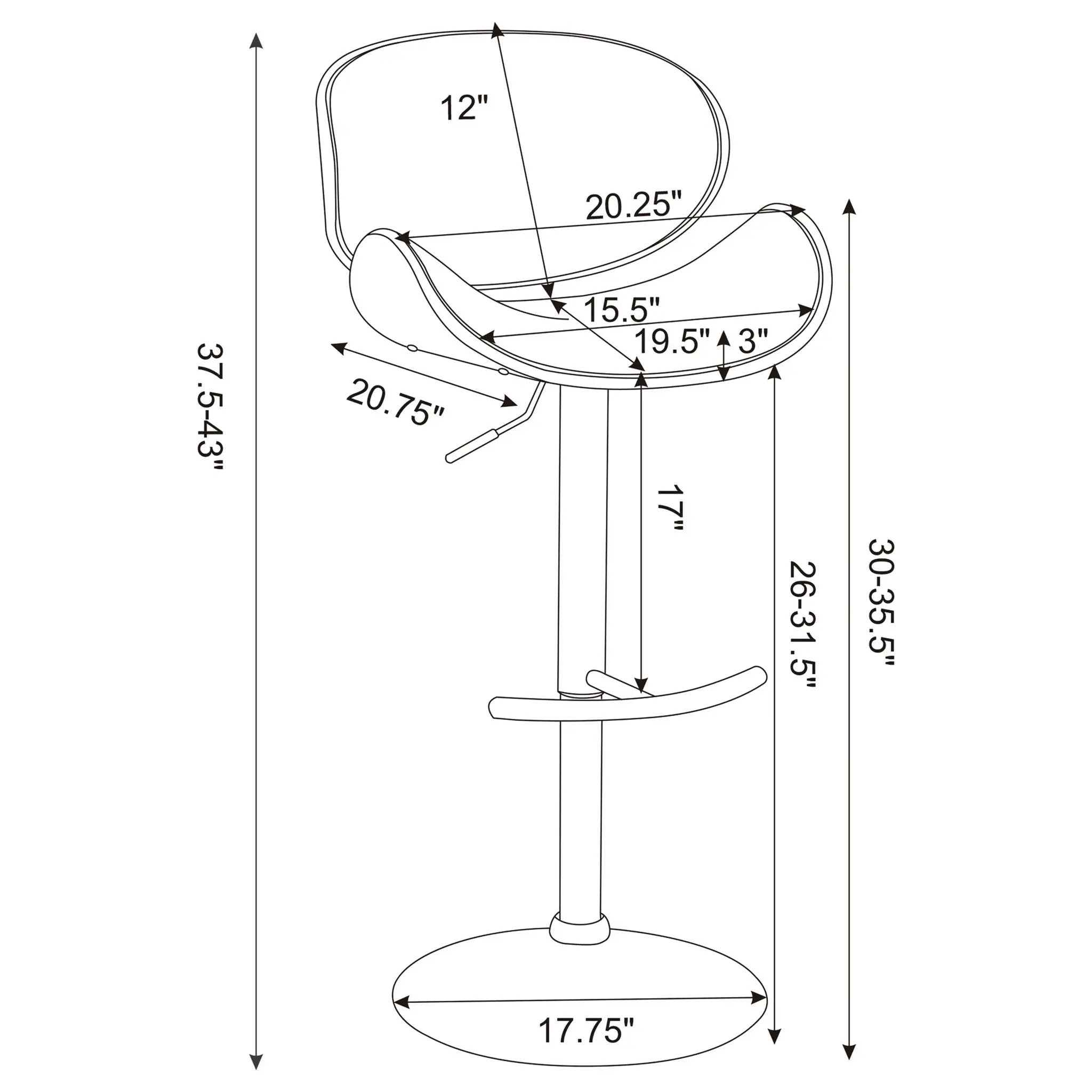 Adjustable Height Bar Stool - Black by HouseOfZazla