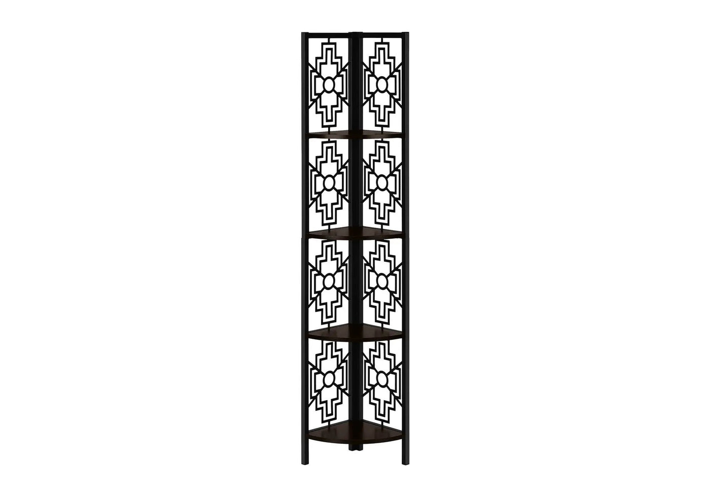 4 Tier Corner Bookshelf Bookcase for Office, Transitional Style by HouseOfZazla