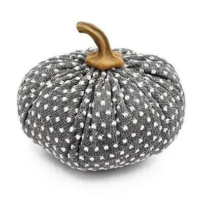 Pumpkin Ornament Decor For Holiday Harvest Festival Fall Festival & Thanksgiving (Set of 3) - White / Gray by HouseOfZazla