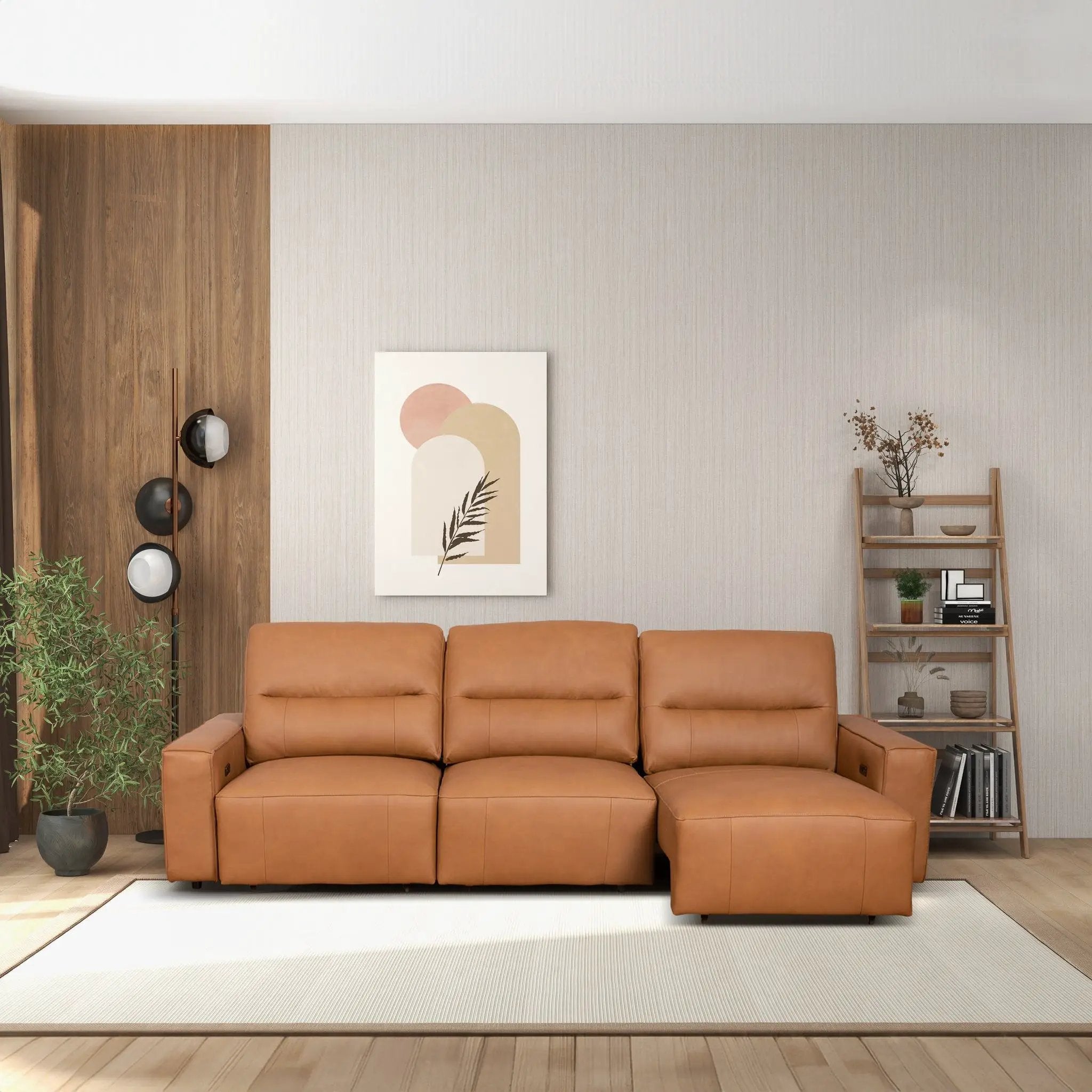 Grant - Triple Power Convertible Sofa - Cognac by Unique Piece Furniture