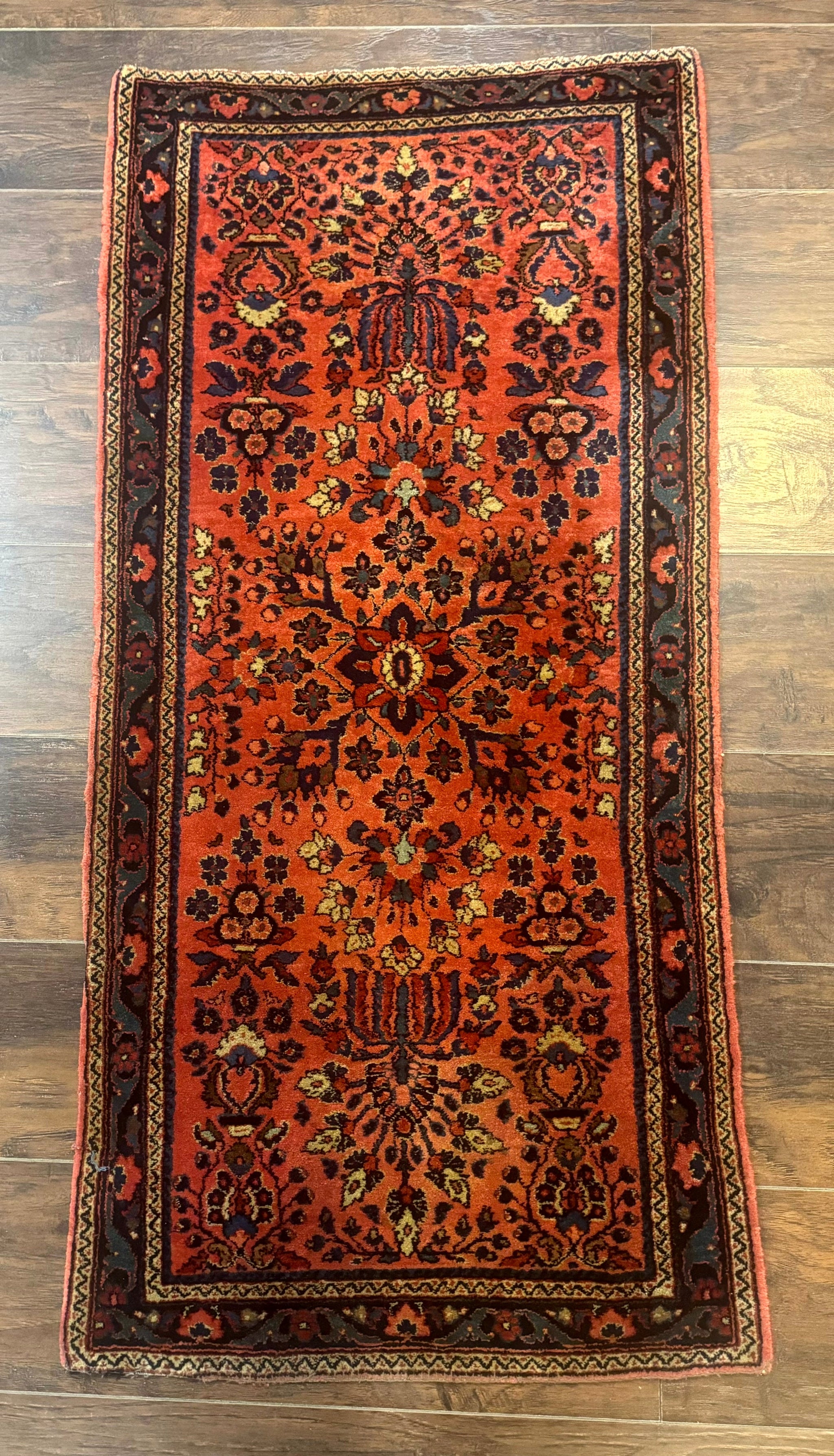 Antique Persian Sarouk Rug 2x4, Red, Fine 260 KPSI by Jewel Rugs