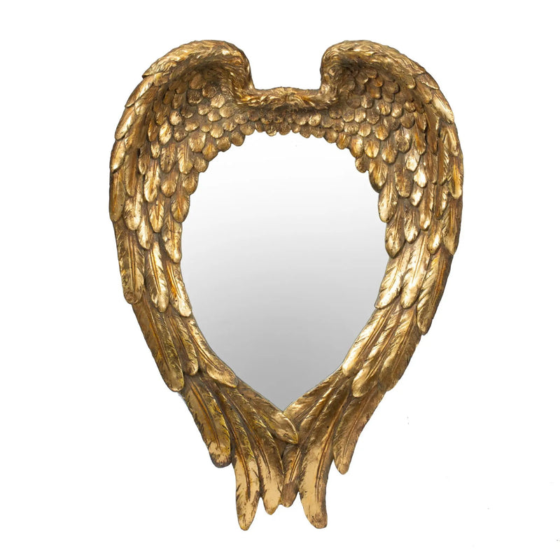 Wing Accent Mirror, Wall Mirror For Living Room - Gold by HouseOfZazla