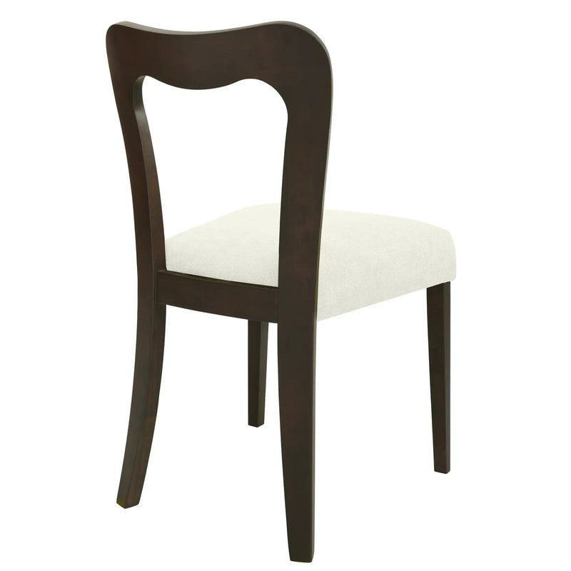 Dining Chair Without Arm Set of 2 (Dark Brown + Beige) by HouseOfZazla