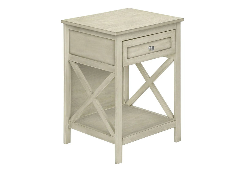 Accent End Table, 2 Tier, Storage Drawer, Transitional Style by HouseOfZazla