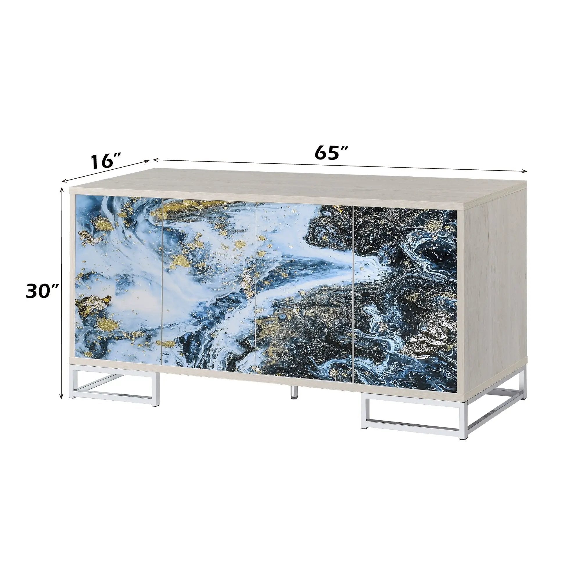 Liam - Marble Paint Console Cabinet - Multi by Unique Piece Furniture