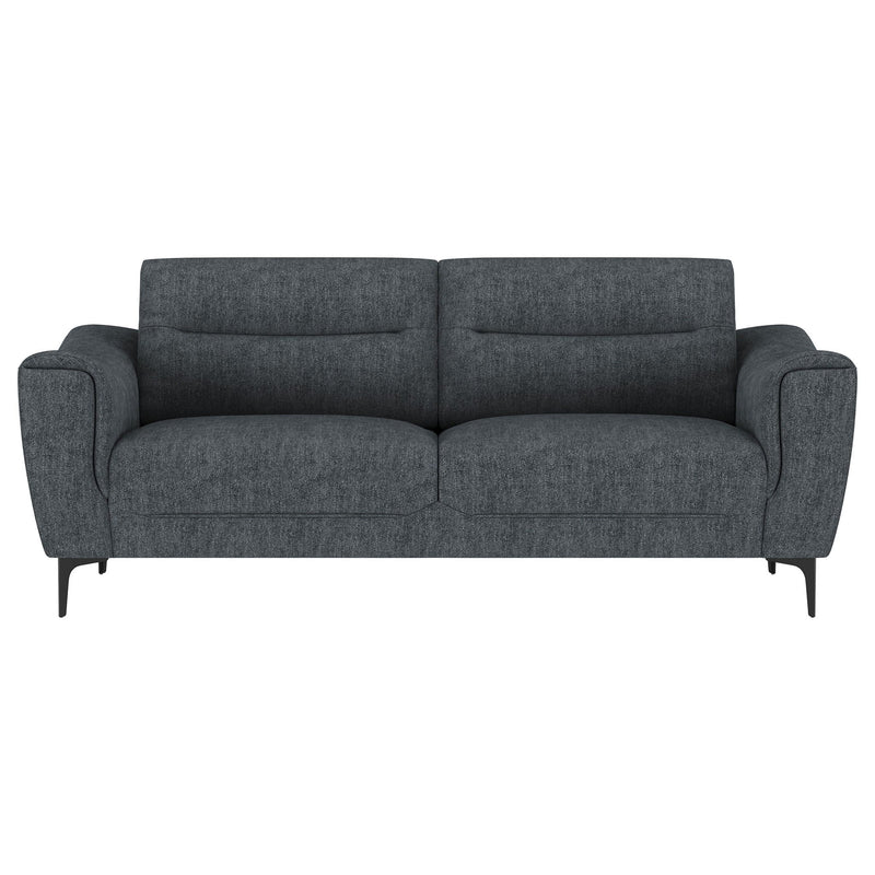 Oberle - 2 Piece Upholstered Sofa Set With Pocket Coil Seating - Charcoal