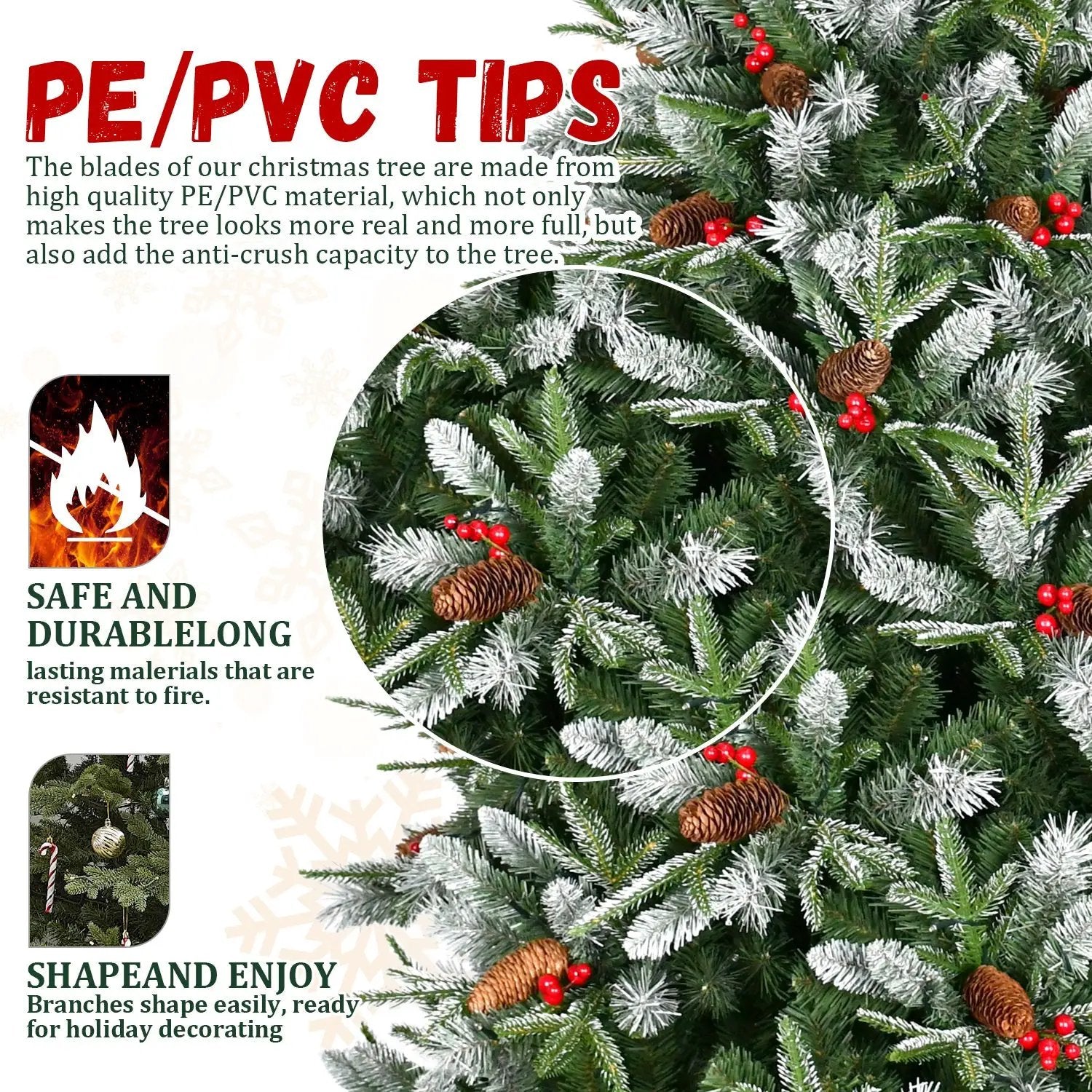 8Ft Christmas Tree with 2850 Tips by HouseOfZazla