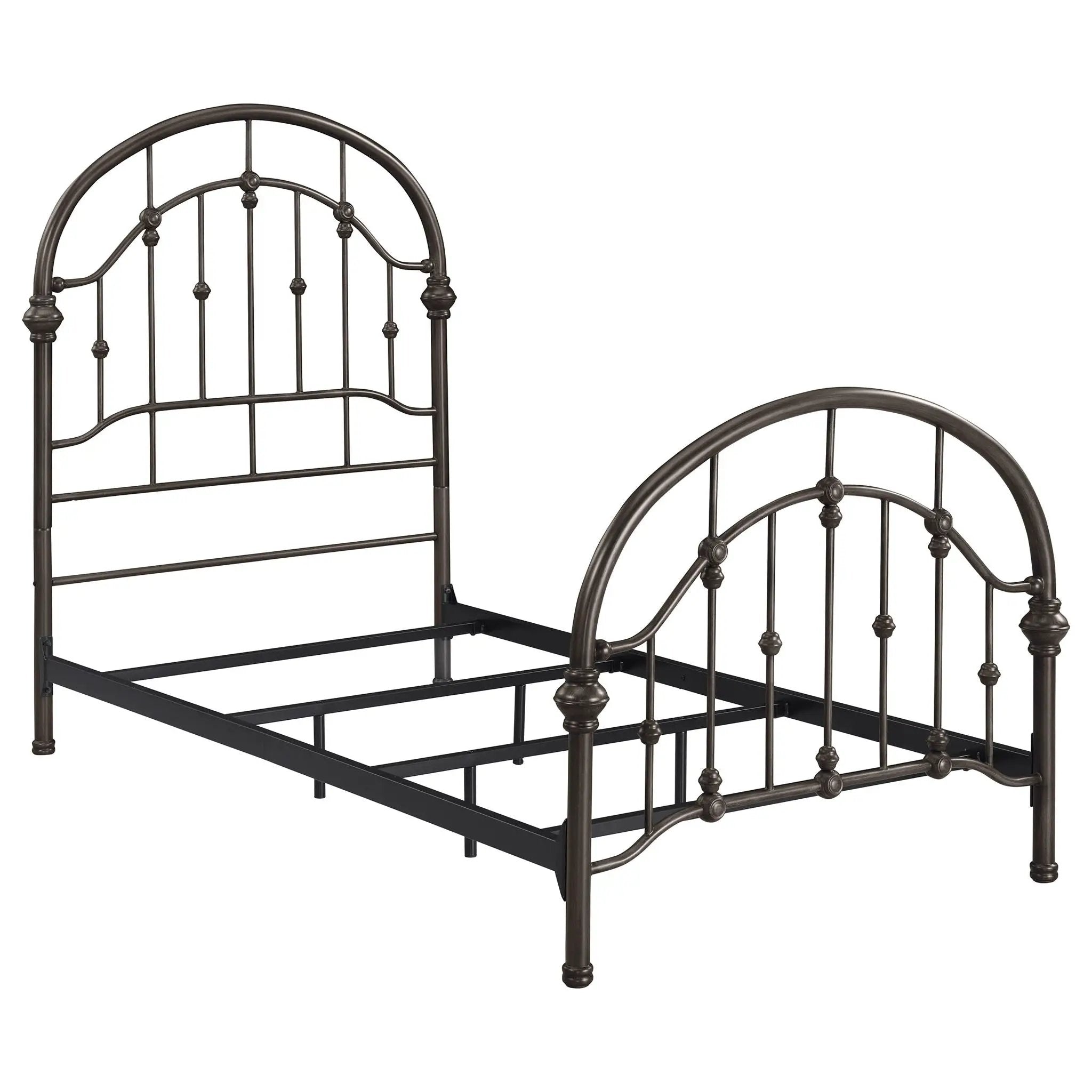 Twin Bed With Curved Headboard And Footboard - Bronze by HouseOfZazla