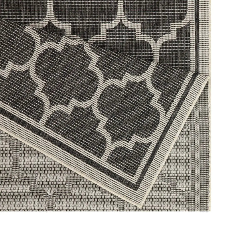 Sunshine - 5'3" X 7'3" Indoor & Outdoor Area Rug Polypropylene - Anthracite by Unique Piece Furniture