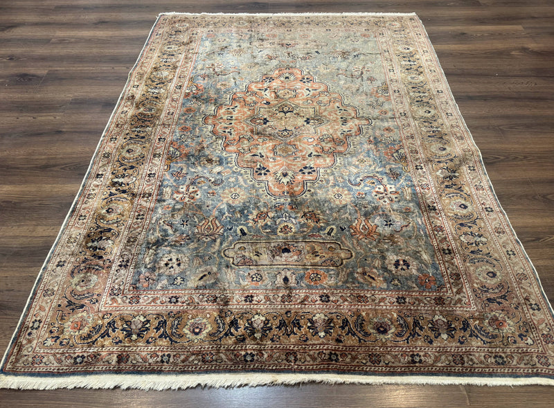 Silk Turkish Kayseri Rug 5x7, Light Blue by Jewel Rugs