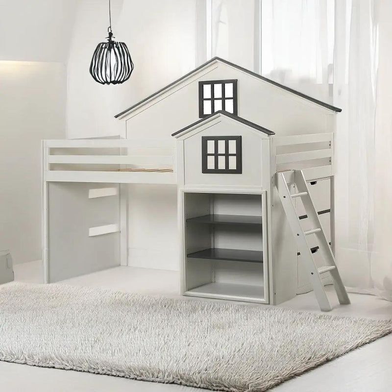 Ratana - Loft Bed - Gray & White by Unique Piece Furniture