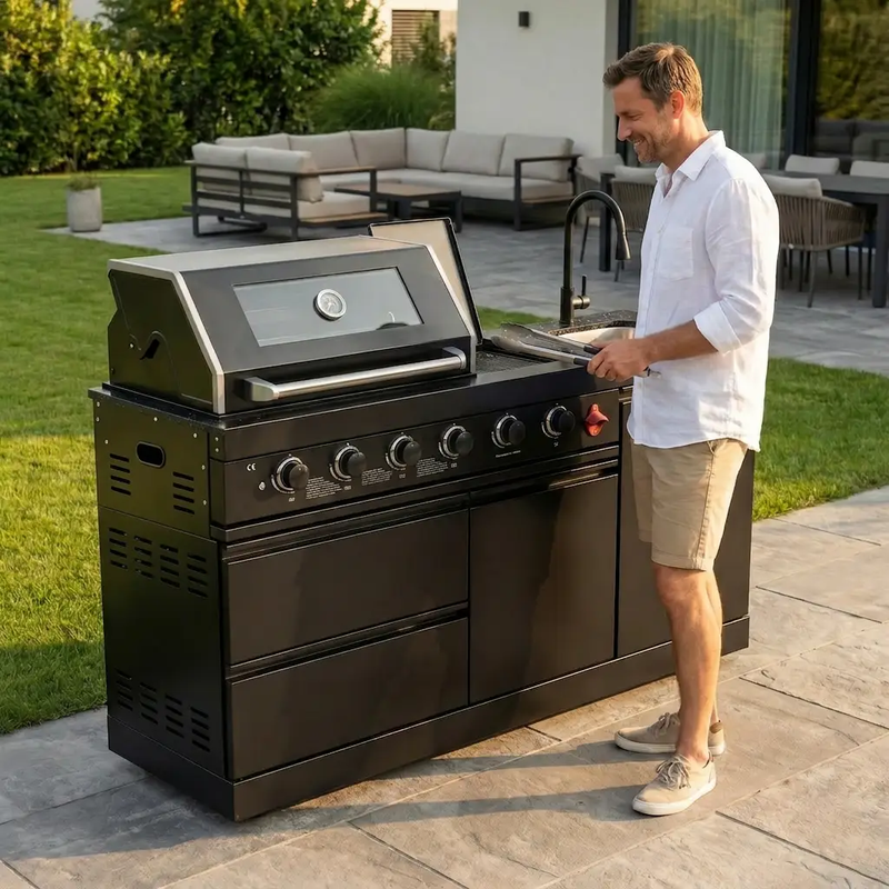 65.4-Inch Deluxe Stainless Steel Propane Gas Outdoor Kitchen Grill by HouseOfZazla