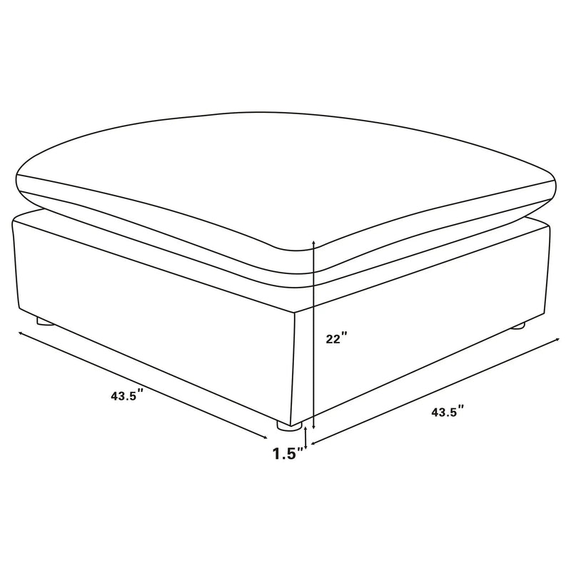 Raleigh Boucle Upholstered Ottoman Ivory by Unique Piece Furniture