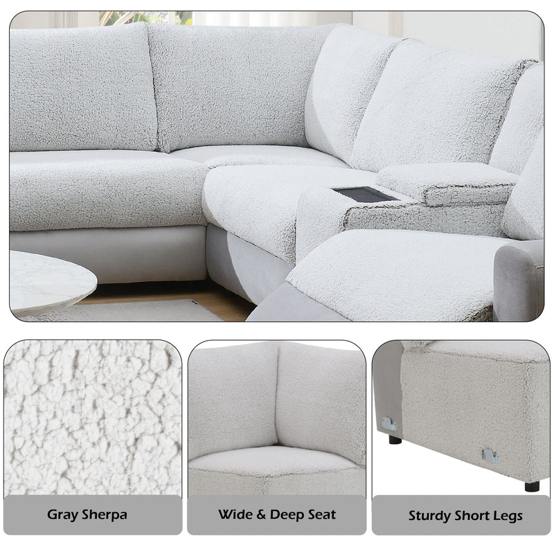 Tarrance - Modular Power Recliner Sectional - Gray by HouseOfZazla