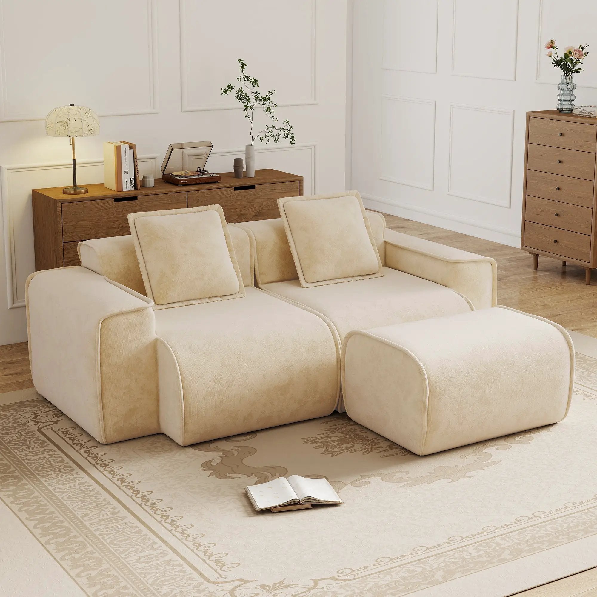 Streamlined Design Modular 2 Seat L Shape Sectional Sofa by HouseOfZazla