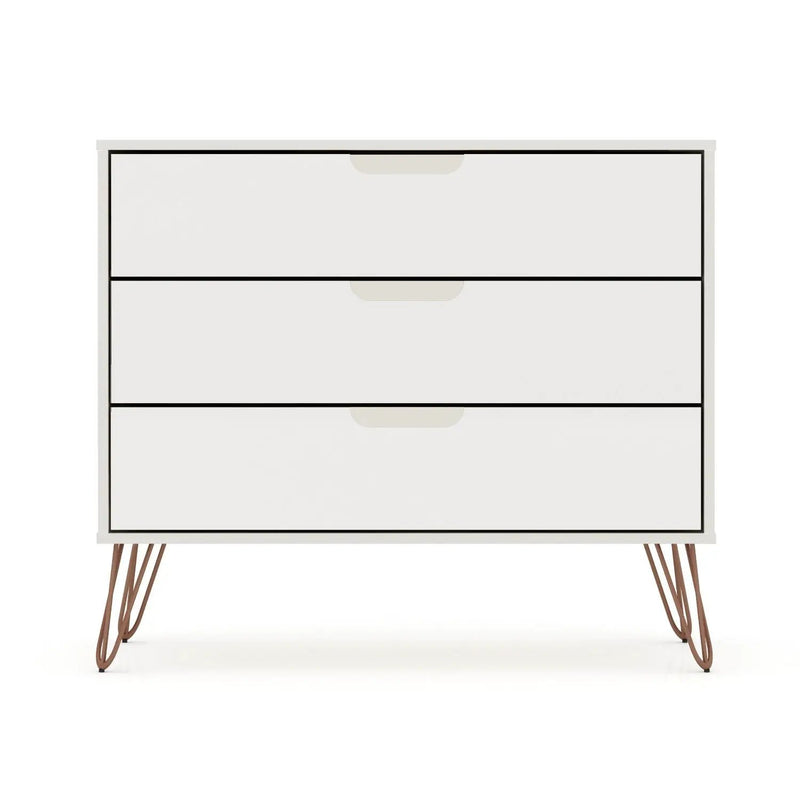 Rockefeller - Dresser & 3 Drawer - Off White by HouseOfZazla