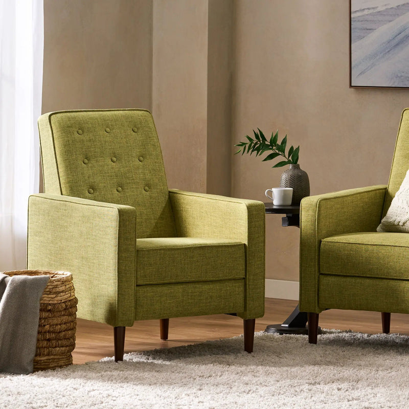 Mid-Century Modern Recliner With Button Tufted Waffle Stitch by HouseOfZazla