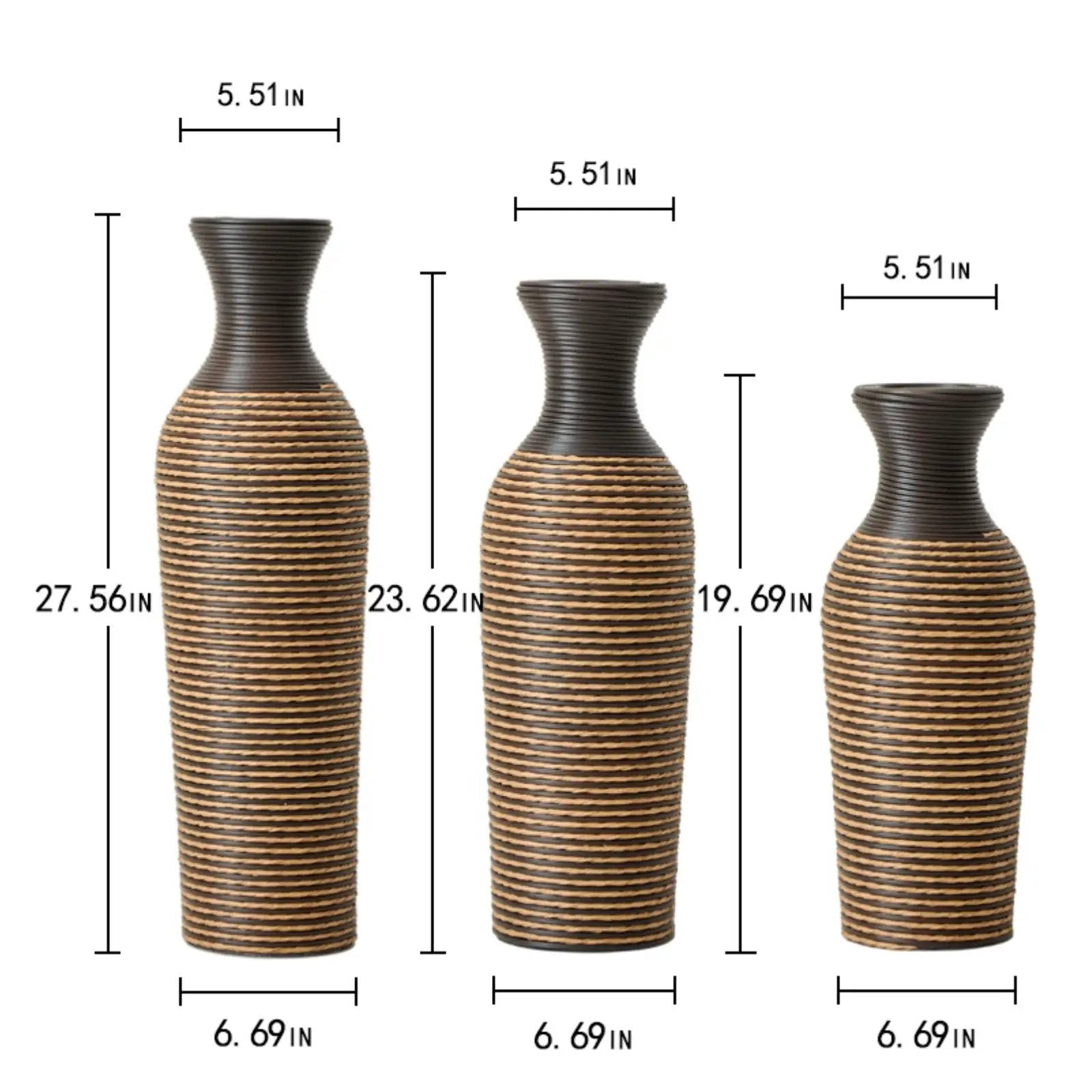 Classic And Neat Floor Vase, High Independent Flower Stand (Set of 3) by Unique Piece Furniture