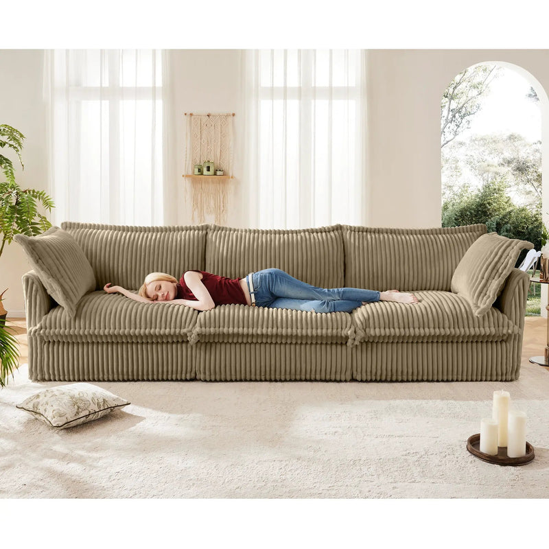 Modern 3 Seater Slipcovered Sofa with Suppleness Armrests by HouseOfZazla