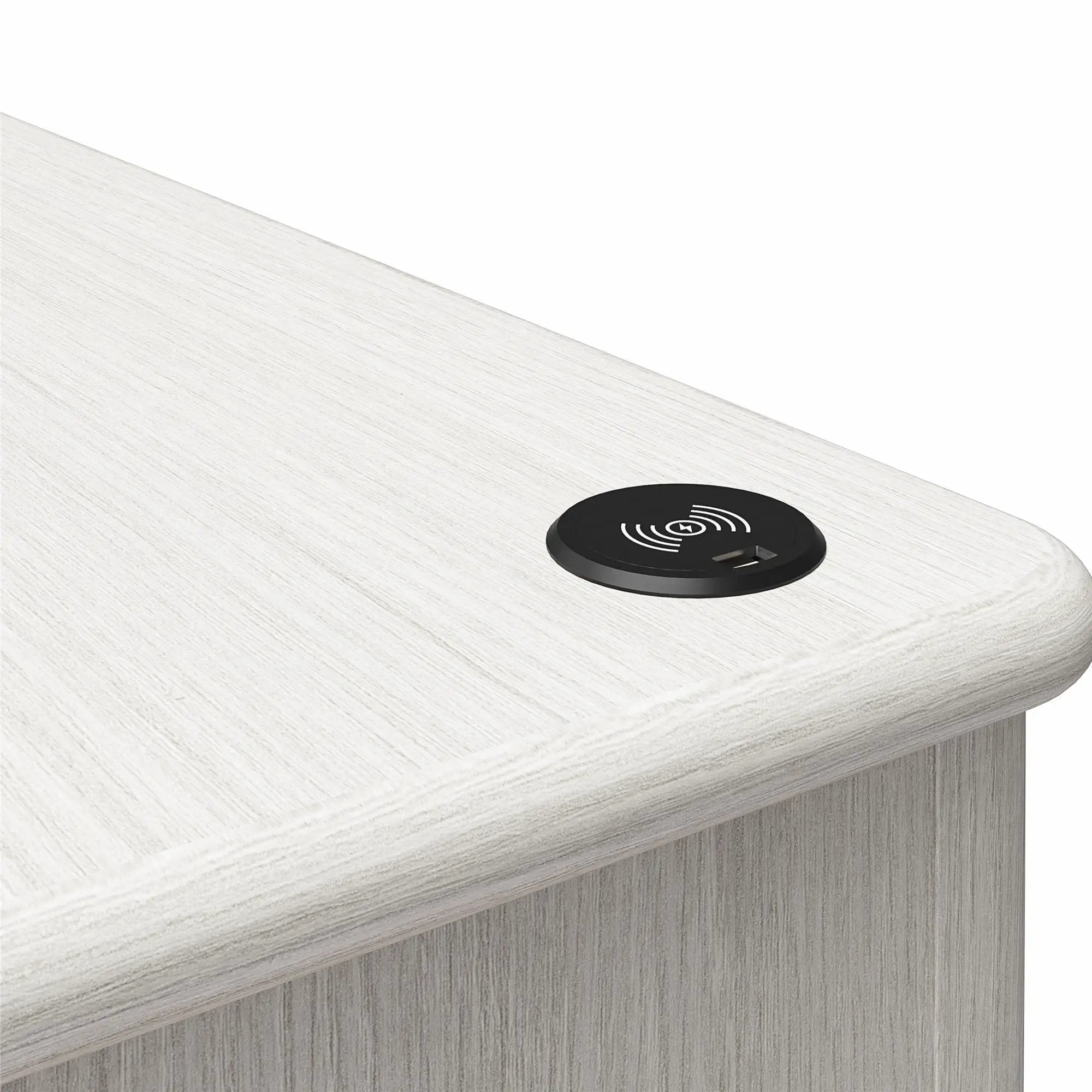 Selena - Double Pedestal Desk - Rustic White by HouseOfZazla