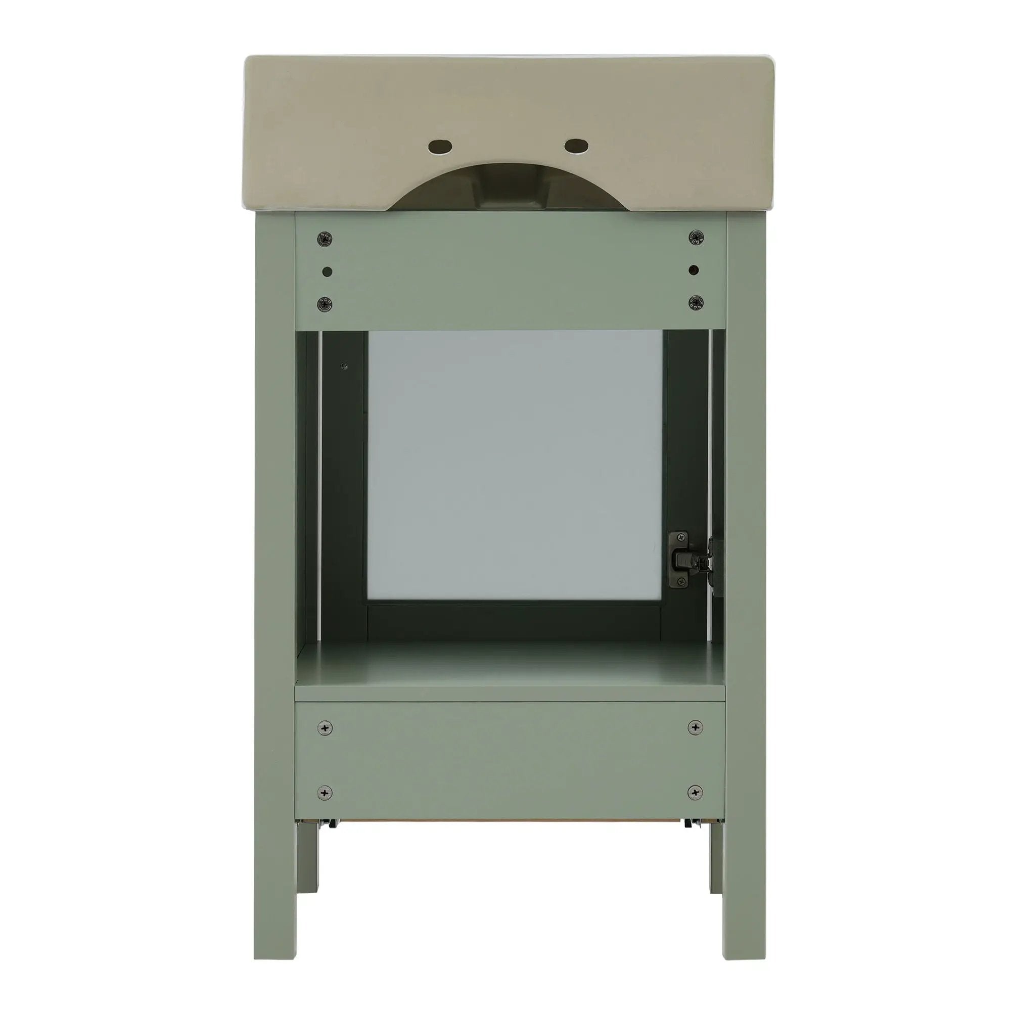 Bathroom Vanity With Ceramic Sink And Ample Storage, Ideal For Small Bathrooms by HouseOfZazla