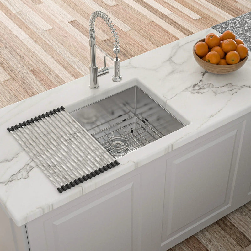 Modern Undermount Stainless Steel Kitchen Sink 16 Gauge, Deep Single Bowl by HouseOfZazla