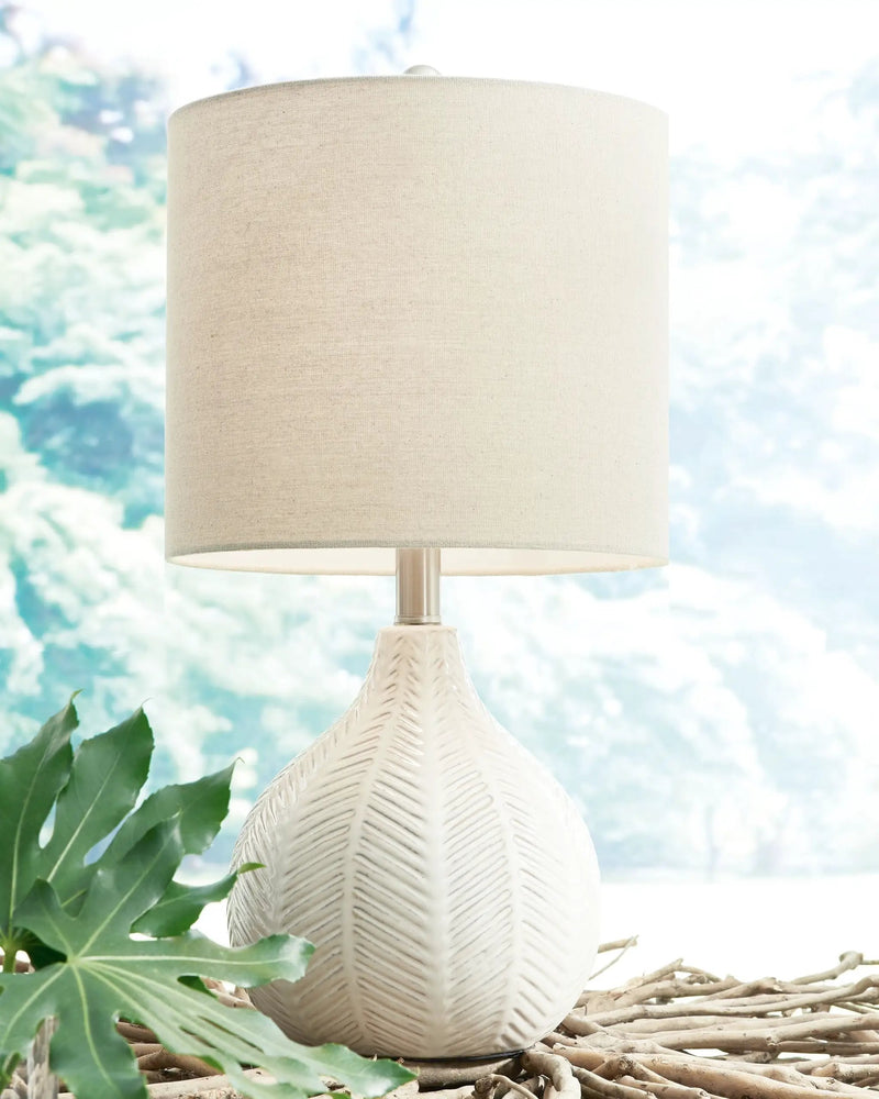 Rainermen - Ceramic Table Lamp - Off White by Unique Piece Furniture