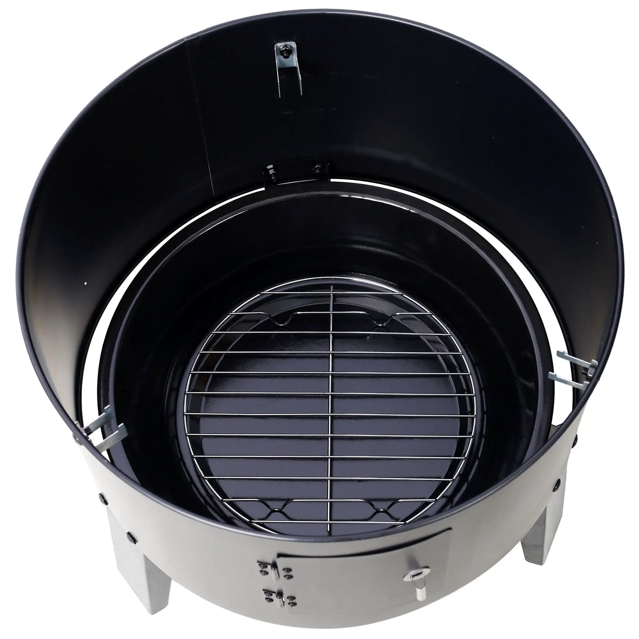 Portable Charcoal Smoker Grill For Outdoor Cooking - Black by HouseOfZazla