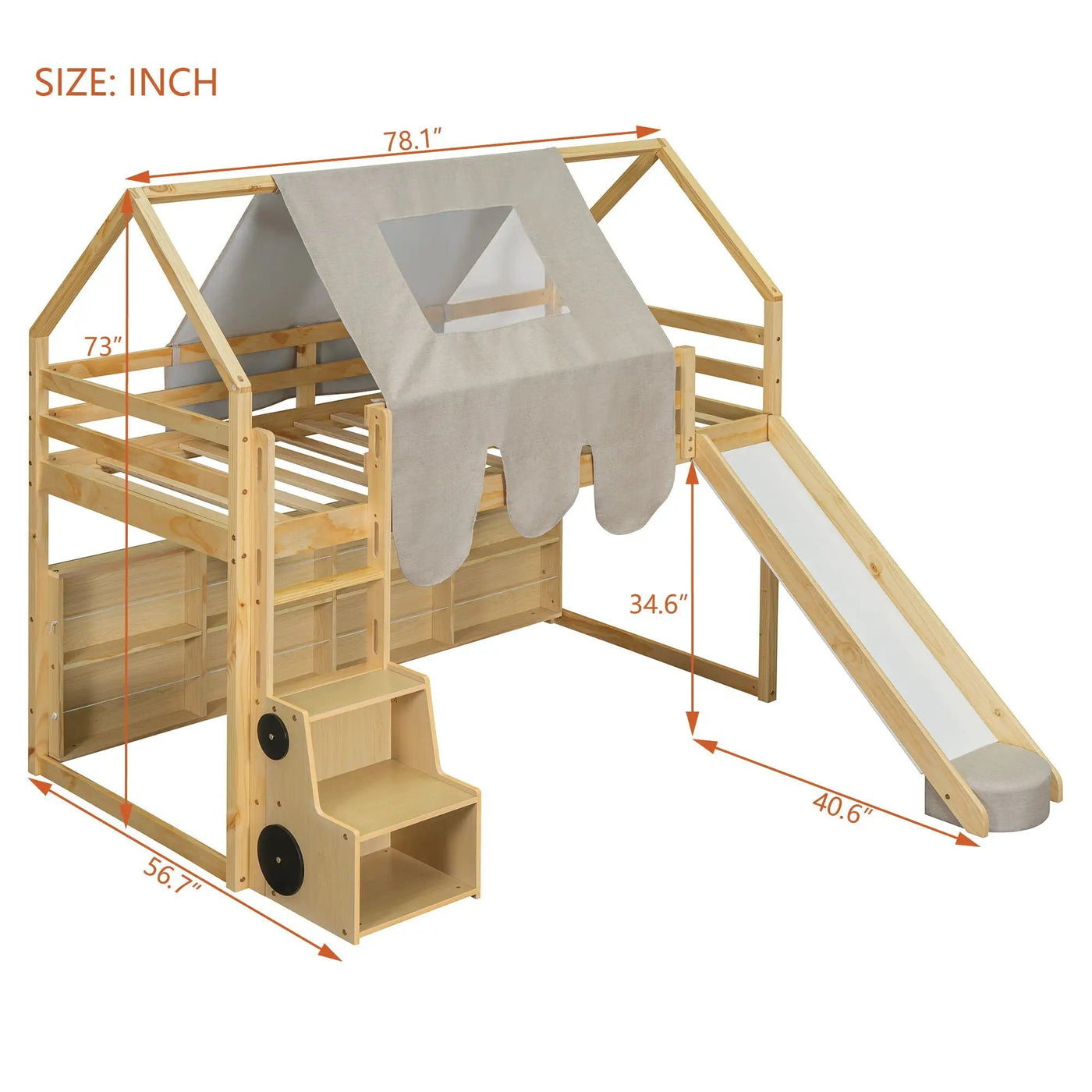 Loft Bed With House Shaped Frame And Tent by Unique Piece Furniture