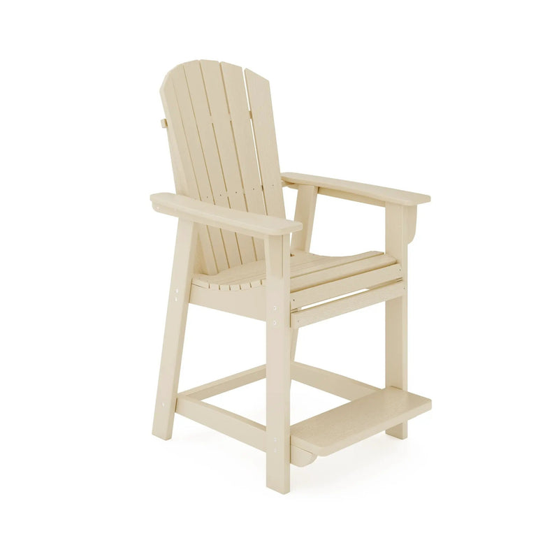Adirondack Style Counter Chair Stylish HDPE Poly Lumber For Dining, Patio, And Garden Comfort by Unique Piece Furniture