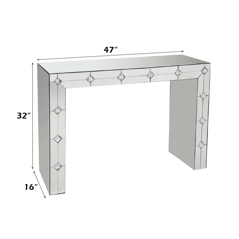 Hessa Mirrored & Faux Rhinestone Console Table by HouseOfZazla