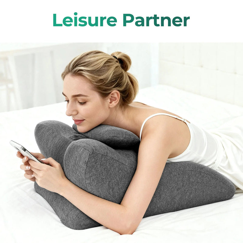 Ergonomic Spinal Posture Support & Multi-Functional Bed Pillow - Grey by HouseOfZazla