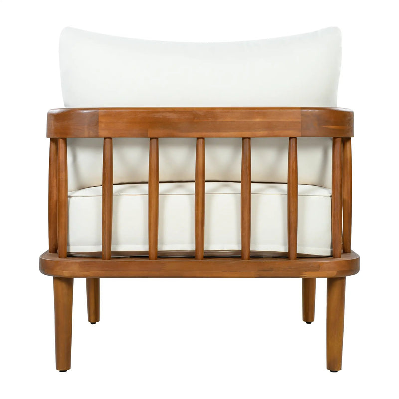 Acacia Wood Outdoor Patio Chair with Vertical Slatted Arms by HouseOfZazla