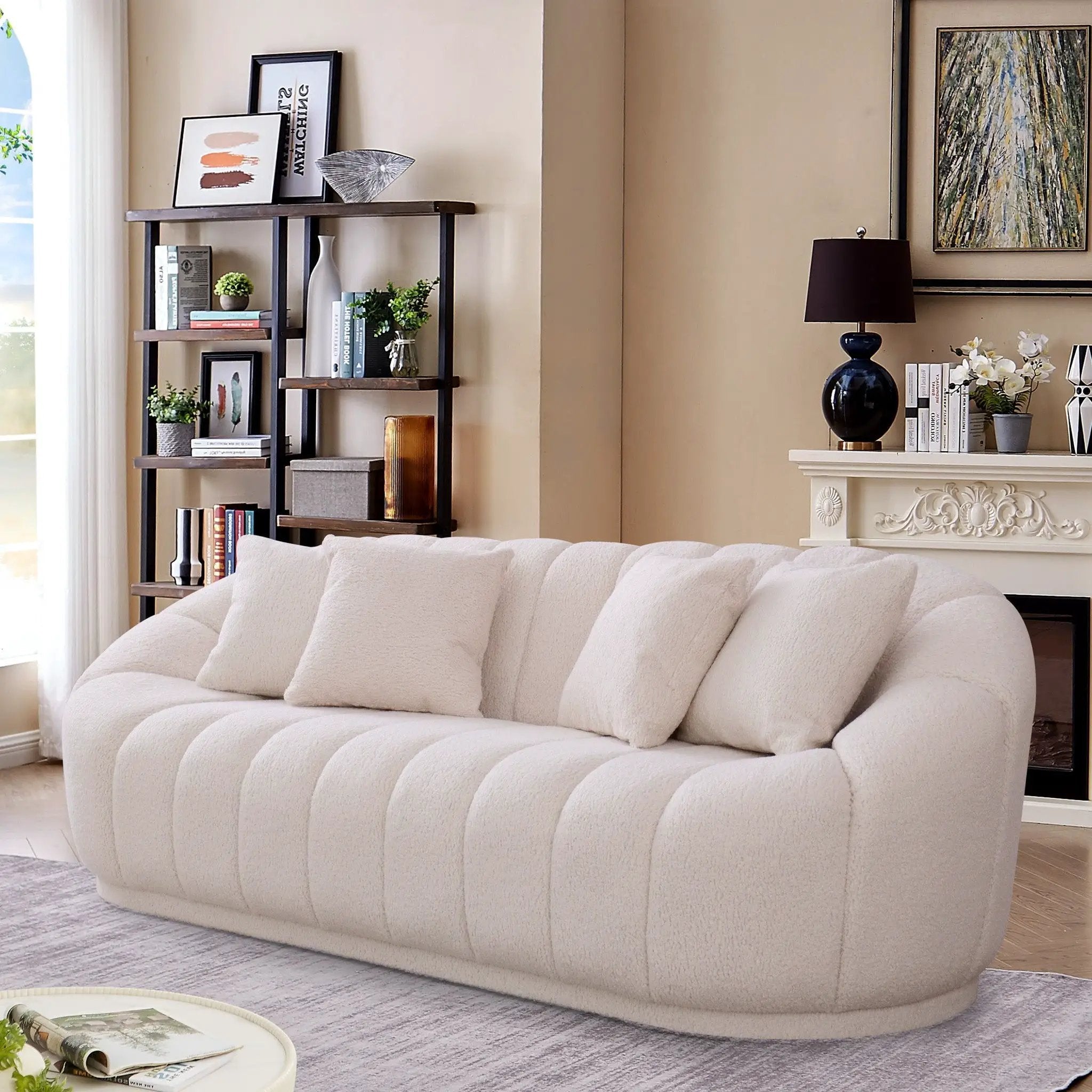Maximilian - Modern Japandi Style Tight Back Boucle Couches by HouseOfZazla