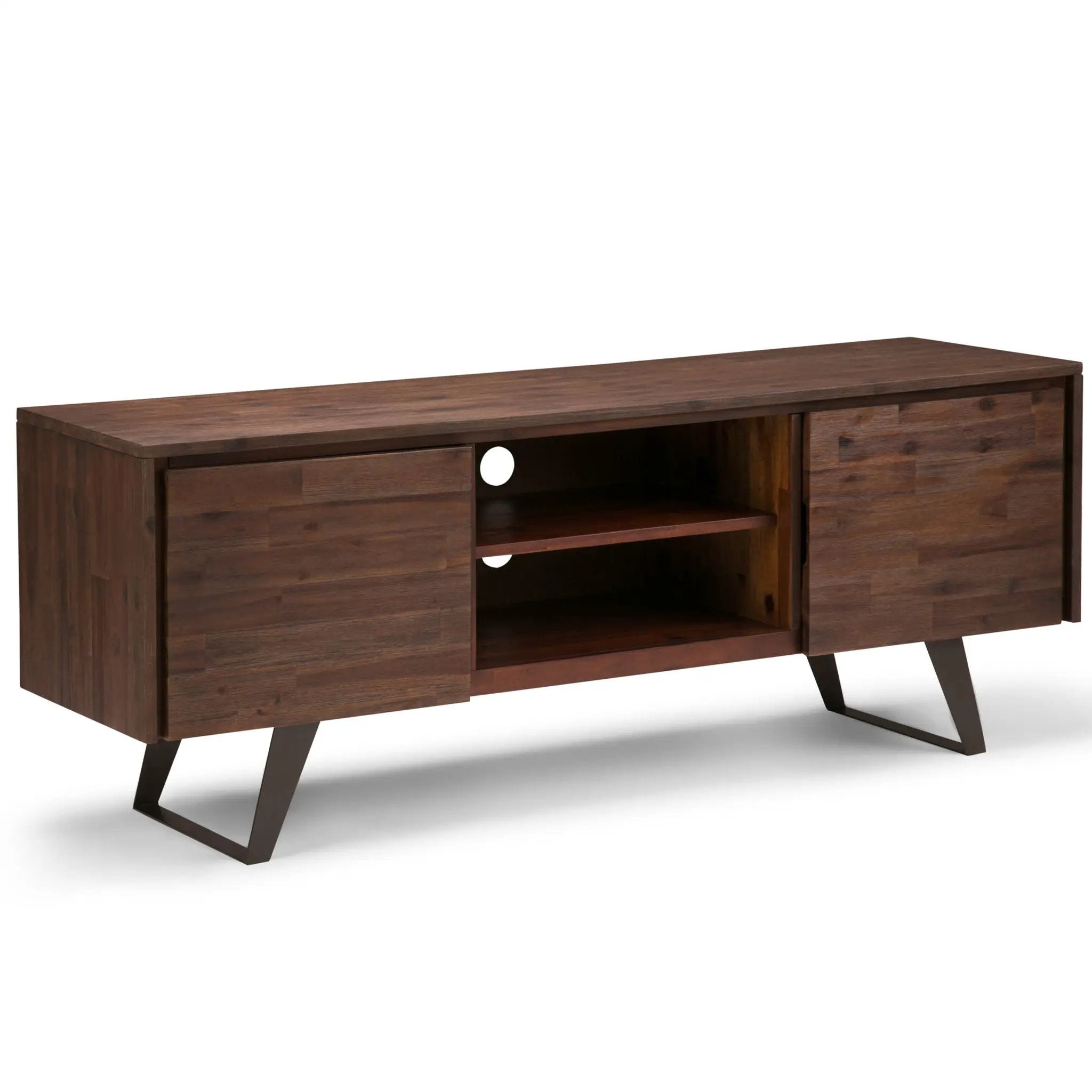 Lowry - TV Media Stand - Distressed Charcoal Brown by Unique Piece Furniture