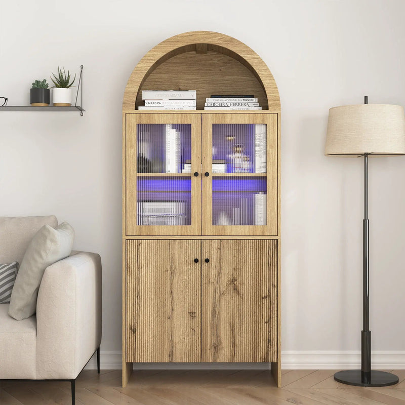 Modern Tech Inspired Dome Cabinet With LED Lighting by HouseOfZazla