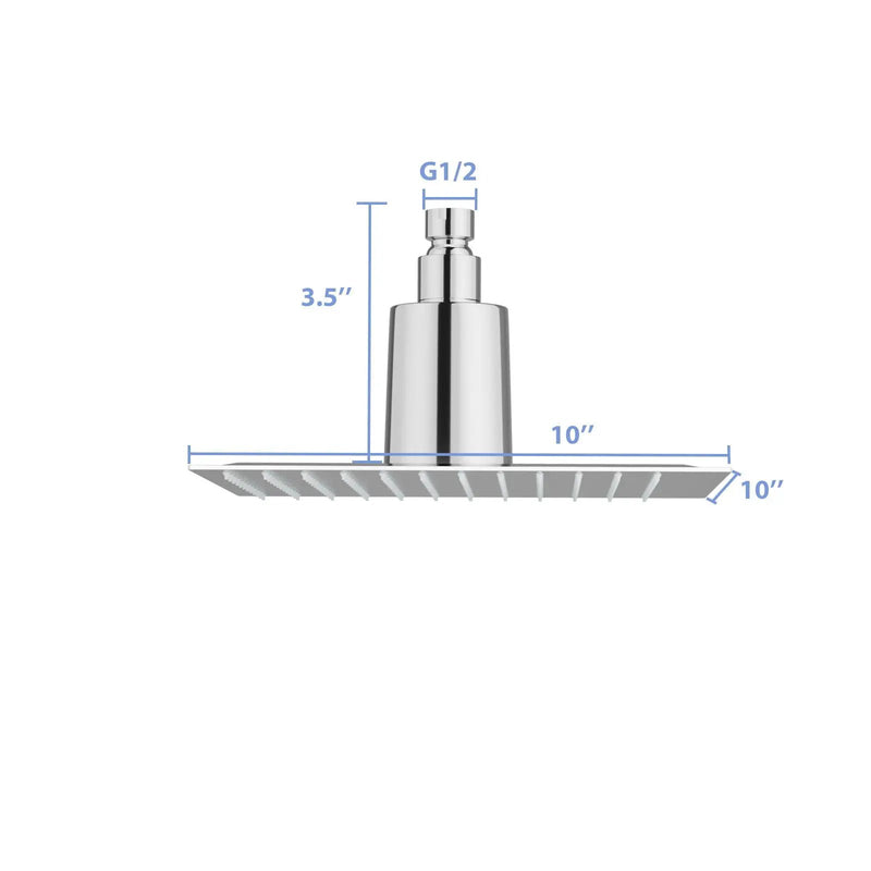 Ultra Thin 8" Square Rain Shower Head 304 Stainless Steel, Wall / Ceiling Mounted by HouseOfZazla