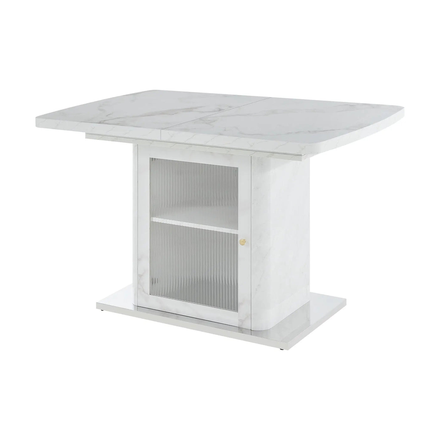 Modern Rectangle Dining Table With Stretchable Top, Storage Cabinet by Unique Piece Furniture