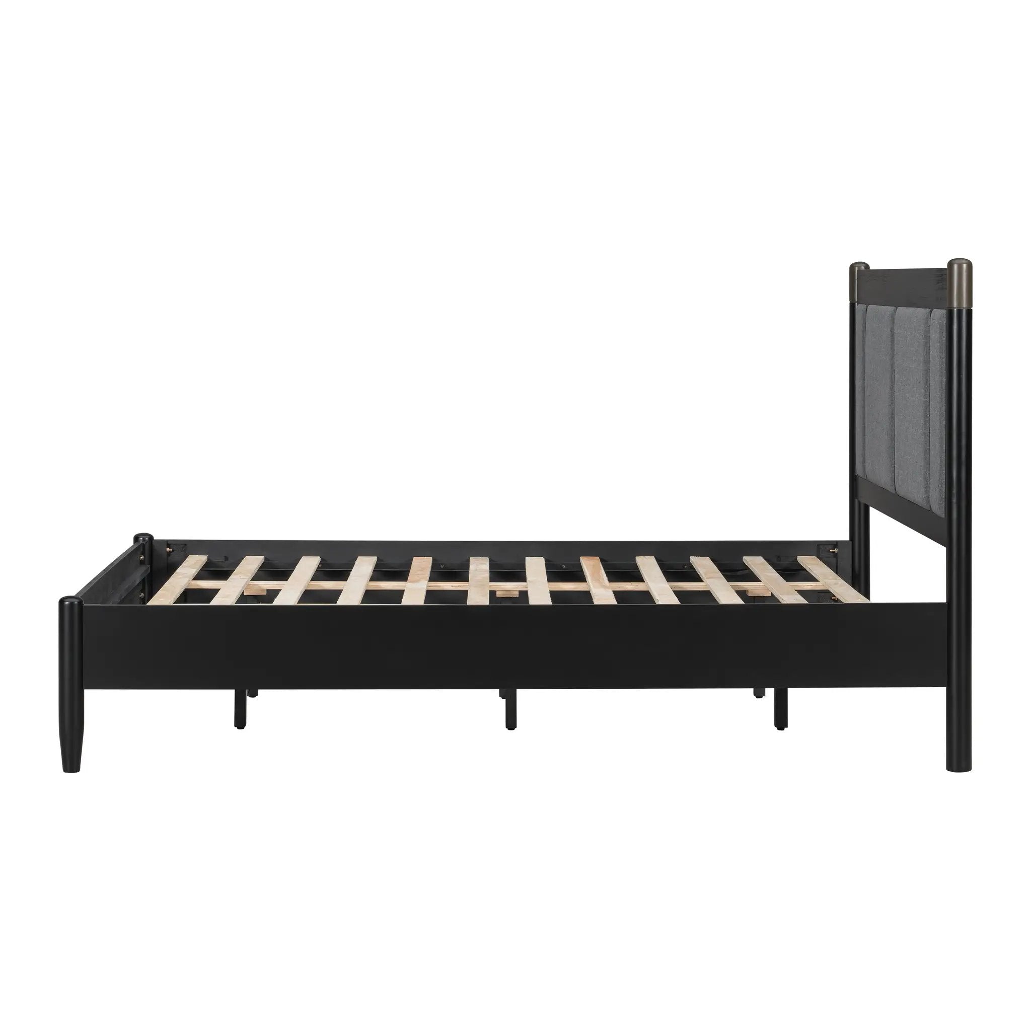 Solid Wood Queen Bed, Heavy Duty 500 lbs Support, No Box Spring Needed by HouseOfZazla